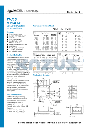 VI-J01IM datasheet - DC-DC Converters 25 to 100 Watts