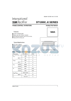 ST1200C12K1L datasheet - PHASE CONTROL THYRISTORS