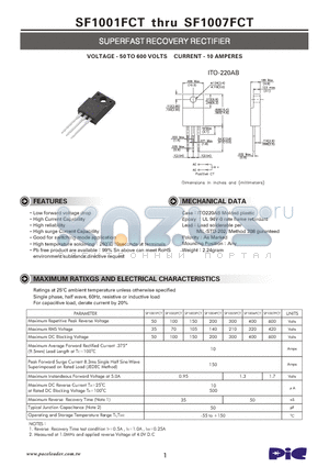 SF1005FCT datasheet - SUPERFAST RECOVERY RECTIFIER