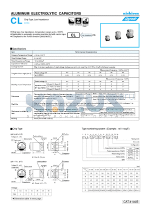 UCL1C102MNL1GS datasheet - ALUMINUM ELECTROLYTIC CAPACITORS