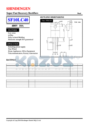 SF10LC40 datasheet - Super Fast Recovery Rectifiers(400V 10A)