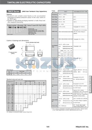 TMCP0E476 datasheet - TANTALUM ELECTROLYTIC CAPACITORS