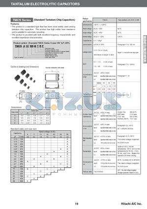 TMCSA1C105 datasheet - Standard Tantalum Chip Capacitors