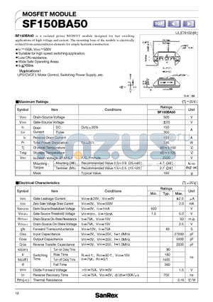 SF150BA50 datasheet - MOSFET MODULE