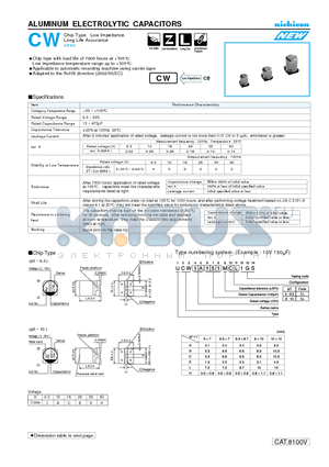 UCW1E151MCL datasheet - ALUMINUM ELECTROLYTIC CAPACITORS