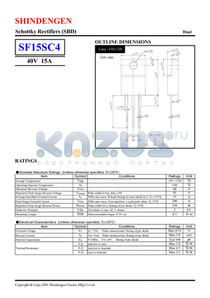 SF15SC4 datasheet - SCHOTTKY RECTIFIER (SBD)