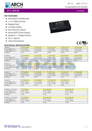ST15-24-5S datasheet - Encapsulated DC-DCConverter