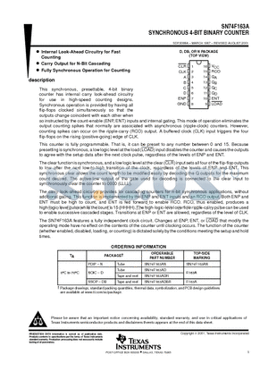 SN74F163ADBR datasheet - SYNCHRONOUS 4-BIT BINARY COUNTER