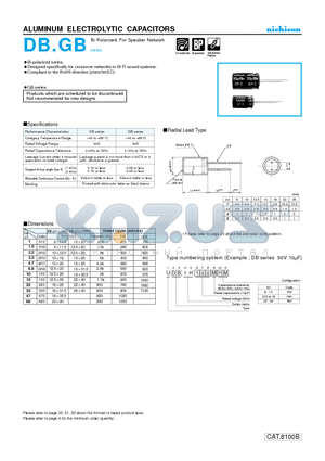 UDB1H330MHM datasheet - ALUMINUM ELECTROLYTIC CAPACITORS