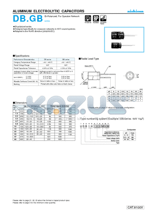 UDB1H470MHM datasheet - ALUMINUM ELECTROLYTIC CAPACITORS