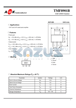 TMF8901B datasheet - Si RF LDMOS Transistor