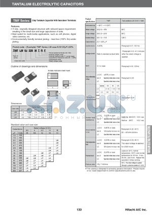 TMFLM0E336 datasheet - TANTALUM ELECTROLYTIC CAPACITORS