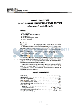 UDN-5703A datasheet - QUAD 2-INPUT PERIPHERAL/POWER DRIVERS