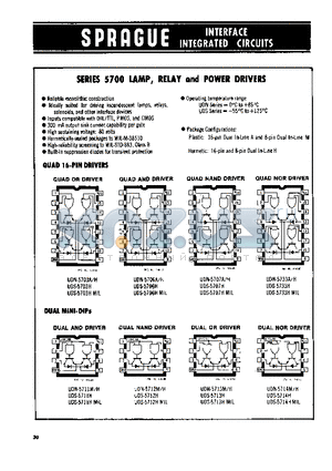UDN-5733A/H datasheet - SERIES 5700 LAMP, RELAY AND POWER DRIVERS