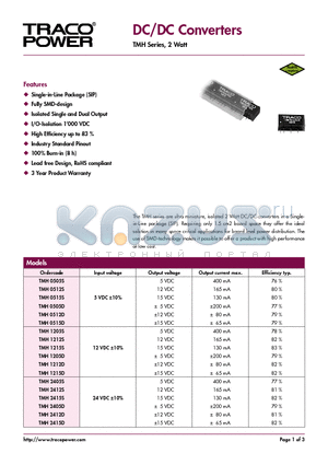 TMH2405S datasheet - DC/DC Converters