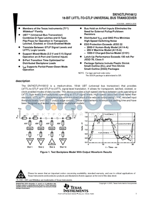 SN74GTLPH16612 datasheet - 18-BIT LVTTL-TO-GTLP UNIVERSAL BUS TRANSCEIVER