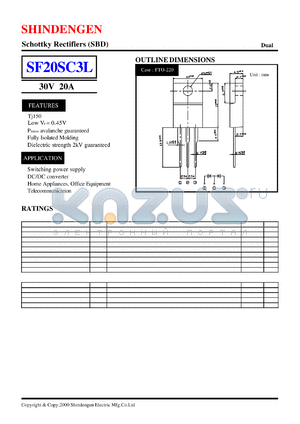 SF20SC3 datasheet - Schottky Rectifiers (SBD) (30V 20A)