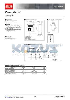 UDZS10B datasheet - High reliability, Can be mounted automatically using chip mounter