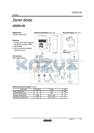 UDZS12B datasheet - Zener diode