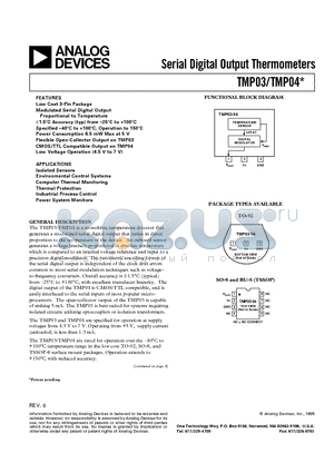 TMP04FS datasheet - Serial Digital Output Thermometers