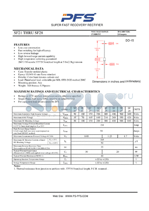 SF28 datasheet - SUPER FAST RECOVERY RECTIFIER