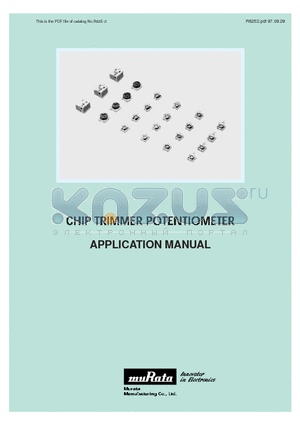RVG3S08 datasheet - CHIP TIMMER POTENTIOMETTER