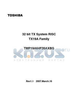 TMP19A64F20AXBG datasheet - 32-bit RISC Microprocessor