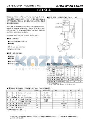 ST1KLA datasheet - Photo Transistors