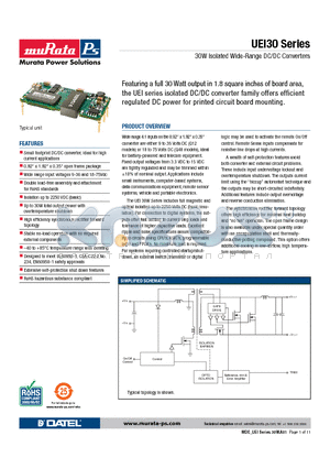 UEI30-033-Q12P-C datasheet - 30W Isolated Wide-Range DC/DC Converters