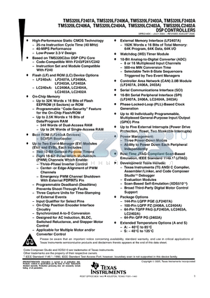 TMP320LC2401AVFA datasheet - DSP CONTROLLERS