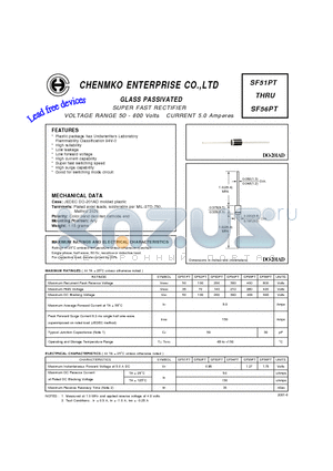 SF56PT datasheet - SUPER FAST RECTIFIER