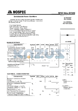 SF57 datasheet - POWER RECTIFIERS(5.0A,500-1000V)