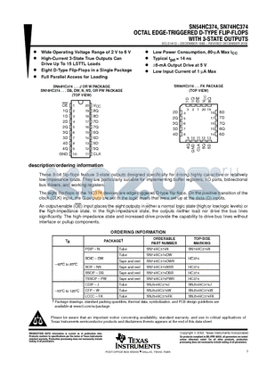 SN74HC374DB datasheet - OCTAL EDGE-TRIGGERED D-TYPE FLIP-FLOPS WITH 3-STATE OUTPUTS