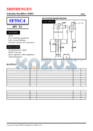 SF5SC4 datasheet - Schottky Rectifiers (SBD) (40V 5A)