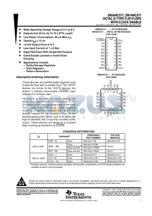 SN74HC378 datasheet - OCTAL, HEX, AND QUAD D-TYPE FLIP-FLOPS WITH CLOCK ENABLE