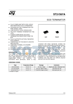 ST21S07ACW datasheet - SCSI TERMINATOR