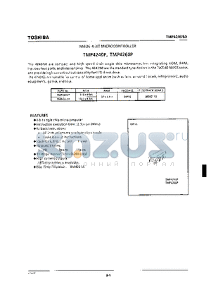 TMP4240P datasheet - NMOS 4-BIT MICROCONTROLLER