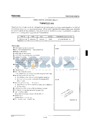 TMP47C231AN datasheet - CMOS 4-BIT MICROCONTROLLER