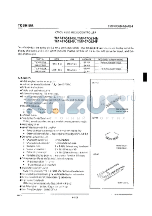 TMP47C634F datasheet - CMOS 4-BIT MICROCONTROLLER