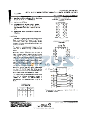 SN74HC564 datasheet - OCTAL D-TYPE EDGE - TRIGGERED FLIP FLOPS WITH 3 STATE OUTPUTS