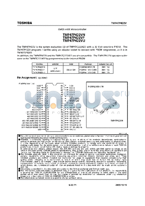 TMP47P422VU datasheet - CMOS 4-BIT MICROCONTROLLER