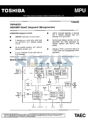 TMP68301 datasheet - 68hg000 based intergrated microprocessor