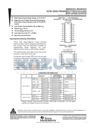 SN74HC574DBRE4 datasheet - OCTAL EDGE-TRIGGERED D-TYPE FLIP-FLOPS WITH 3-STATE OUTPUTS