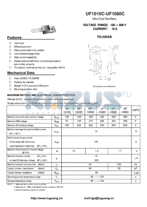 UF1060C datasheet - Ultra Fast Rectifiers