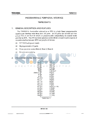 TMP8255AP-5 datasheet - PROGRAMMABLE PERIPHERAL INTERFACE