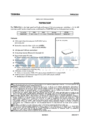 TMP86CS64F datasheet - CMOS 8-Bit Microcontroller