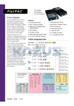 VI-LU0-EQ datasheet - 50 to 600W Autoranging AC-DC Switchers