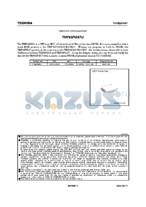 TMP86PM47U datasheet - CMOS 8-Bit Microcontroller
