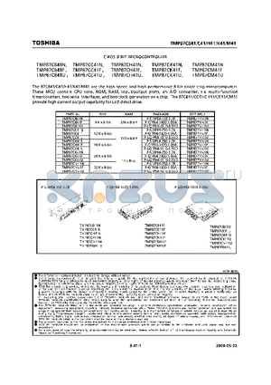 TMP87CC41N datasheet - CMOS 8-BIT MICROCONTROLLER