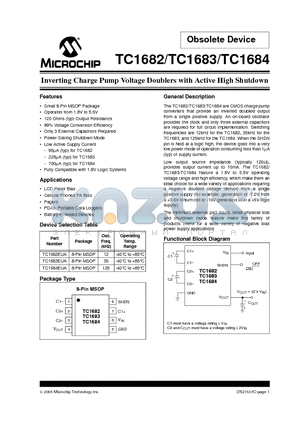 TC1682_05 datasheet - Inverting Charge Pump Voltage Doublers with Active High Shutdown